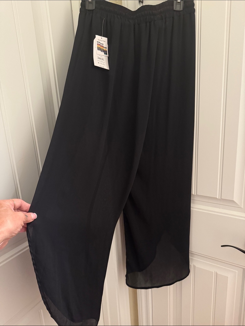 Time and true Black Wide-Leg Elastic Waist Pants